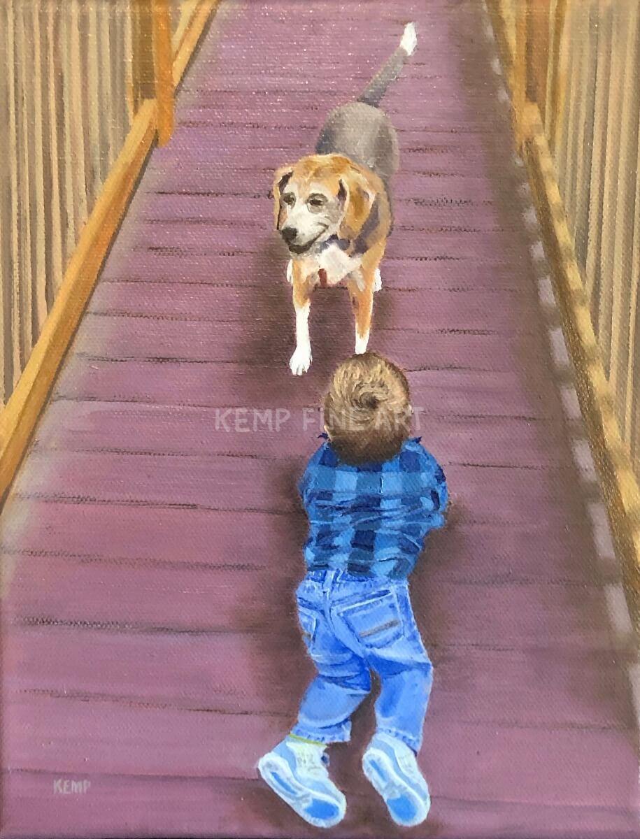 Stella and Mason | Oil on Canvas - by Jim Kemp