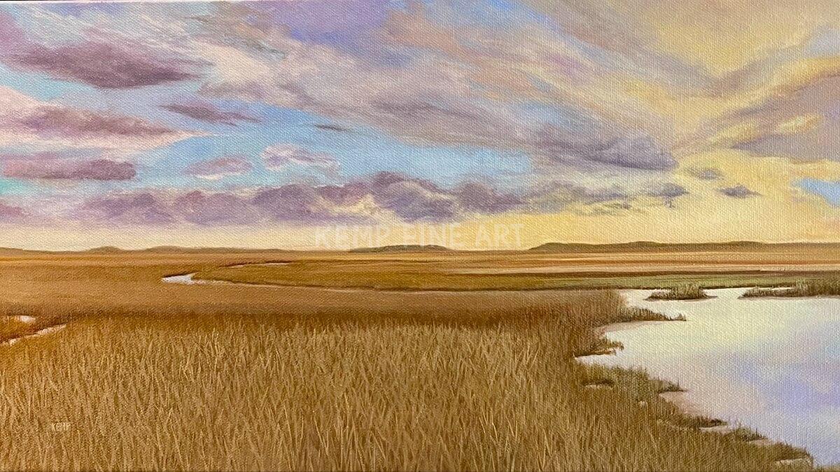 Mellow Marsh Sunset | Oil on Canvas - by Jim Kemp