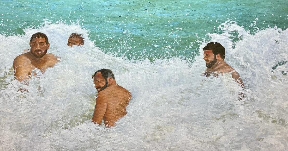 Bear Bath | Oil on Canvas - by Jim Kemp