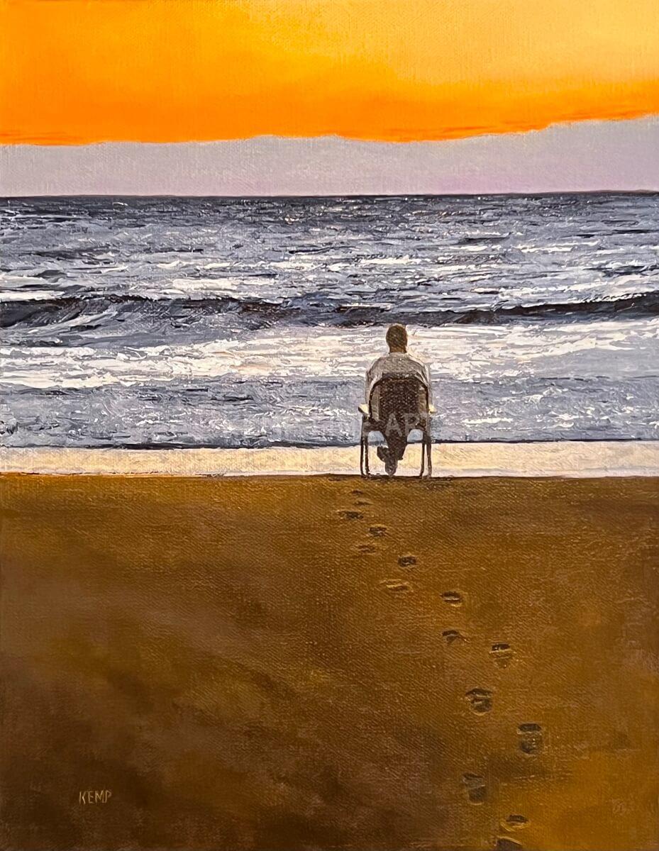 Best Seat for Sunrise | Oil on Canvas - by Jim Kemp